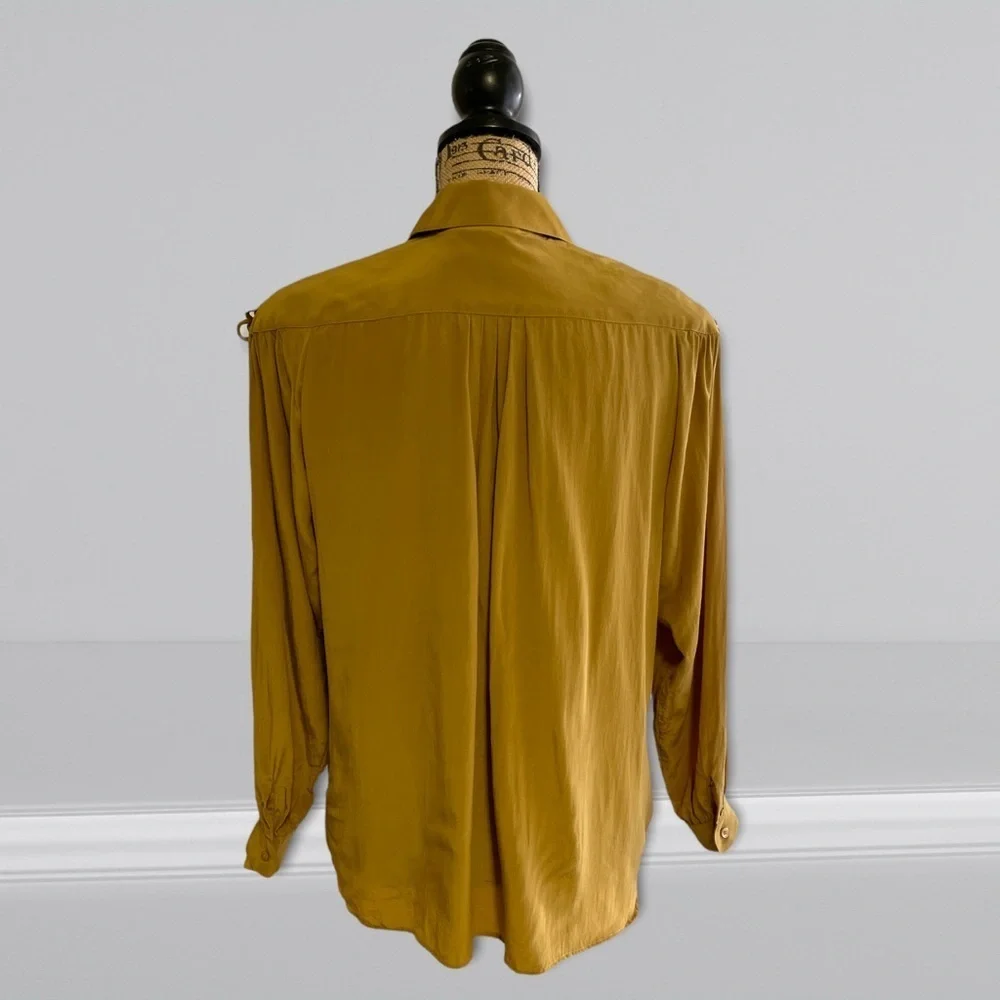 Le Painty Paris Pure Silk Shirt Embroidery Silk Top Office Wear Embellished